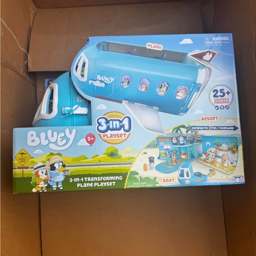 3-in-1 Transforming Plane Playset - Blue